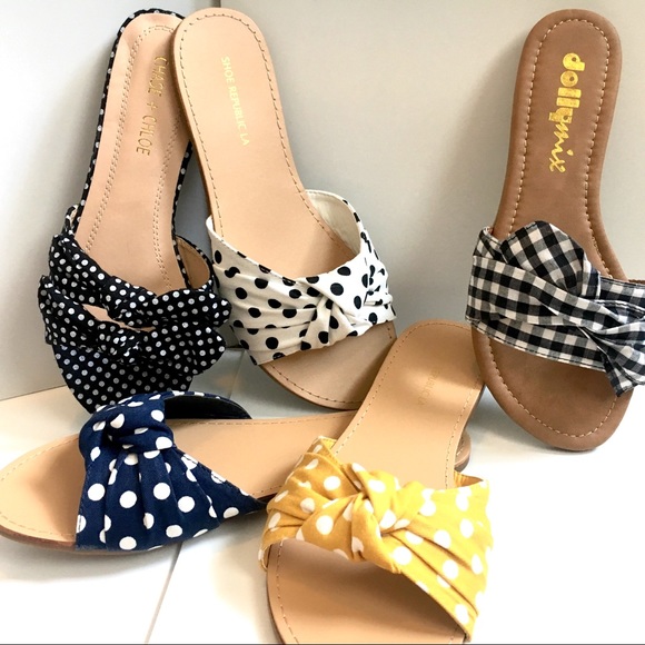 LAST TWO! Polka Dot Slip On Mule Flats - Picture 8 of 8